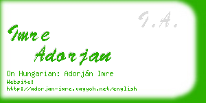 imre adorjan business card