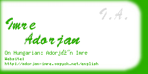 imre adorjan business card